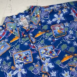 Vintage‎ Disney Hawaiian Shirt XXL – Mickey, Donald, Pluto  Aloha Camp Shirt